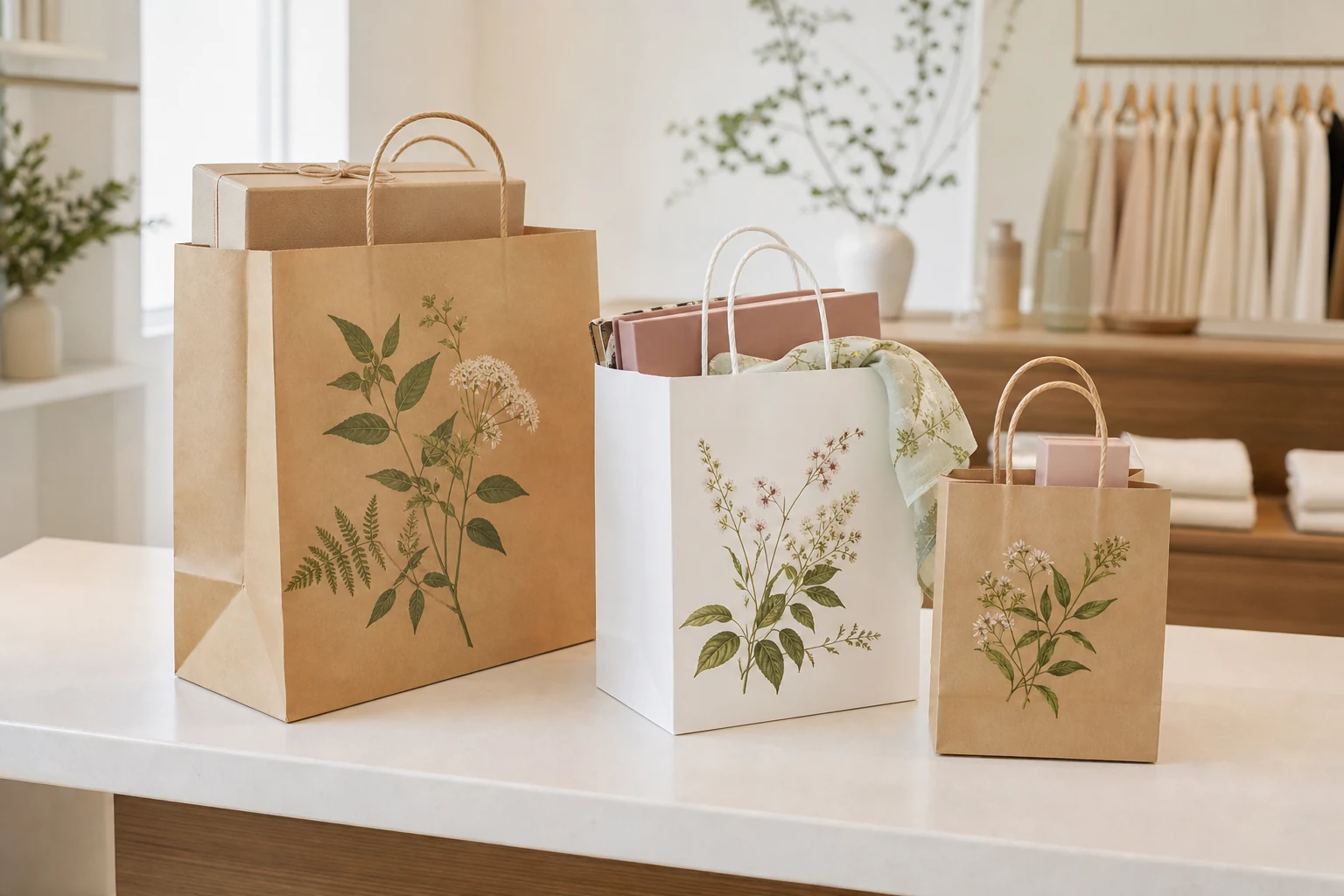 Бумажные пакеты — Белые и крафтовые бумажные пакеты с фирменной печатью для; образец смежной услуги, кадр 3, ПЕЧАТЬ32, получение в Туле, раздел «Упаковка для фастфуда»